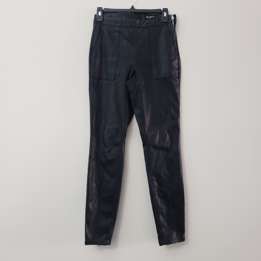 Blank NYC the bond high rise faux leather moto pants 26